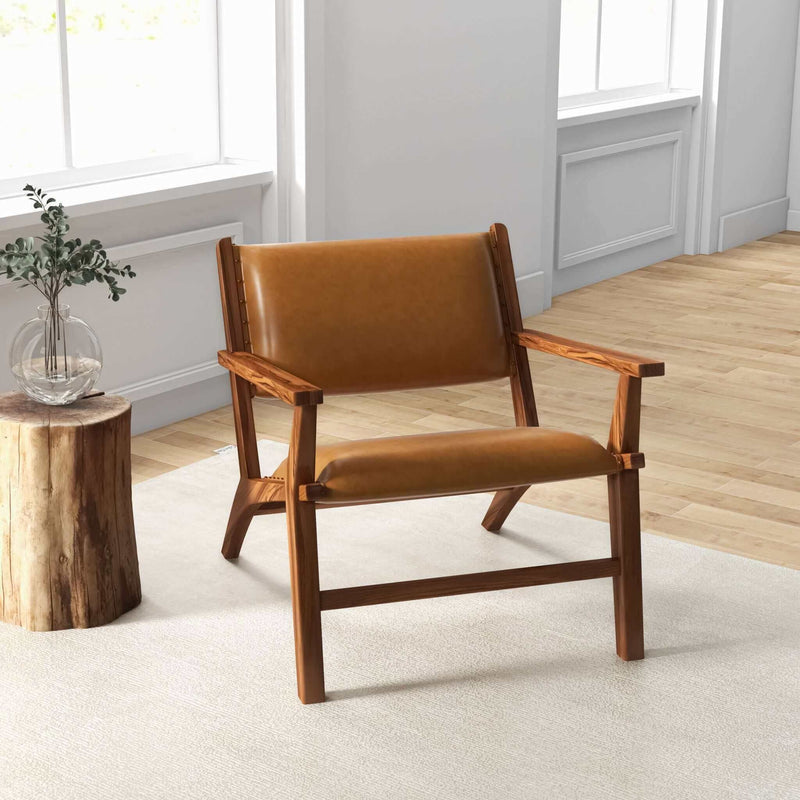 Hendrix - Antique Arm Chair - Brown / Rustic / Tan