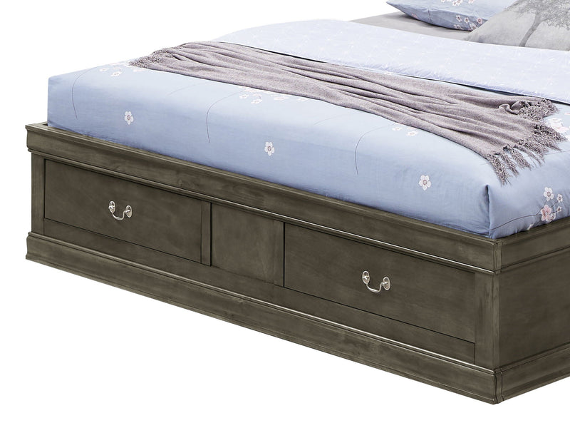 Traditional Style Bookcase Storage Bed