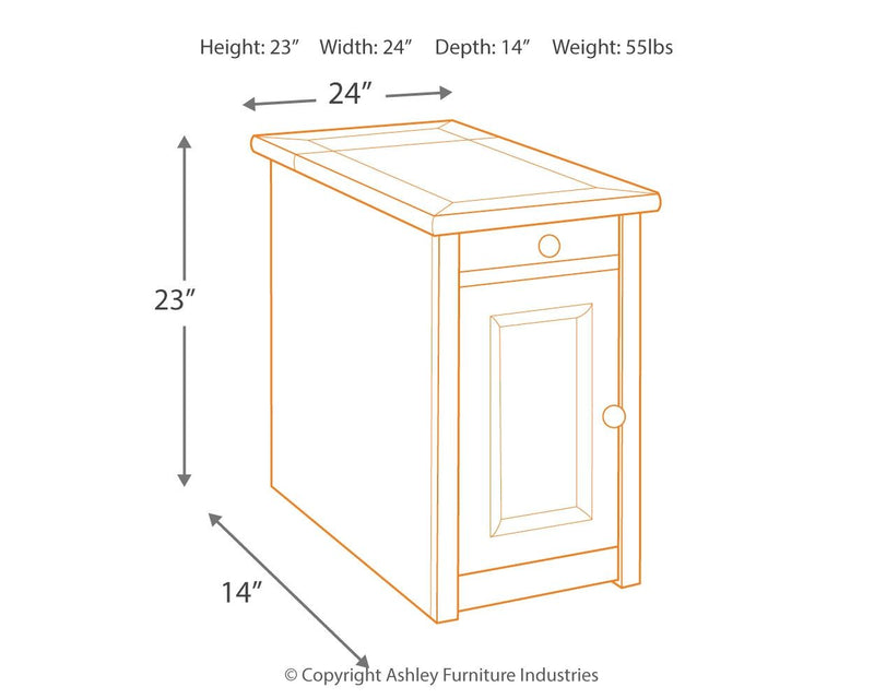 Tyler Creek - Chair Side End Table - Grayish Brown / Black