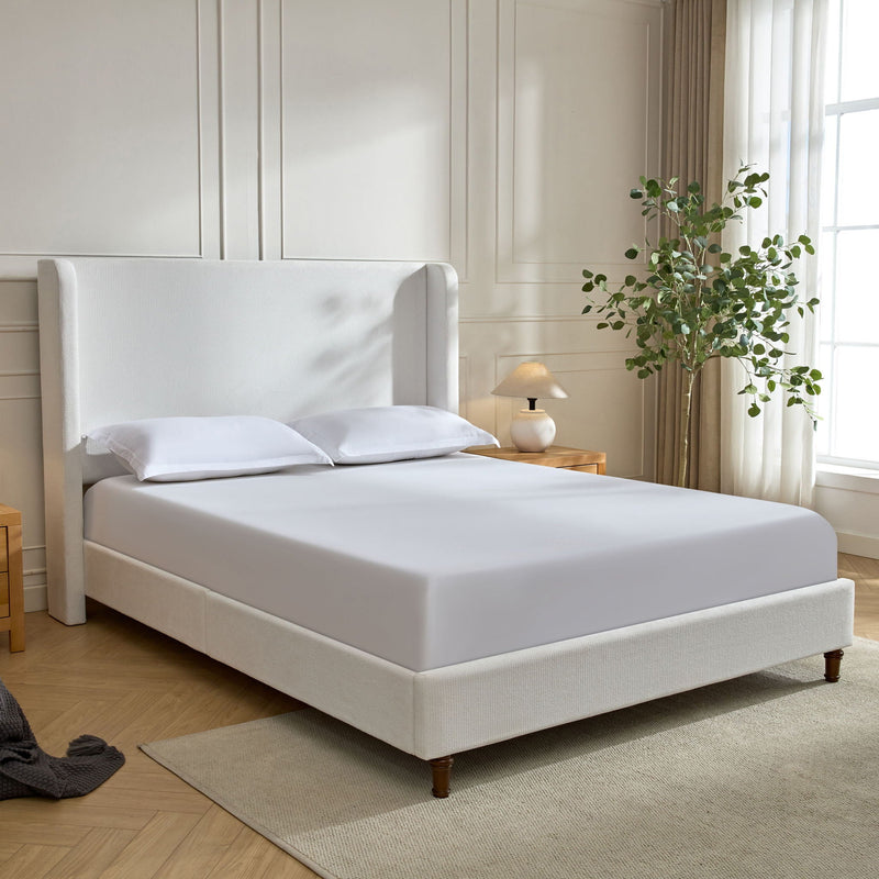 Harper - Tall Headboard Upholstered Bed / High Headboard / Elegant Simplicity / No Box Spring Needed