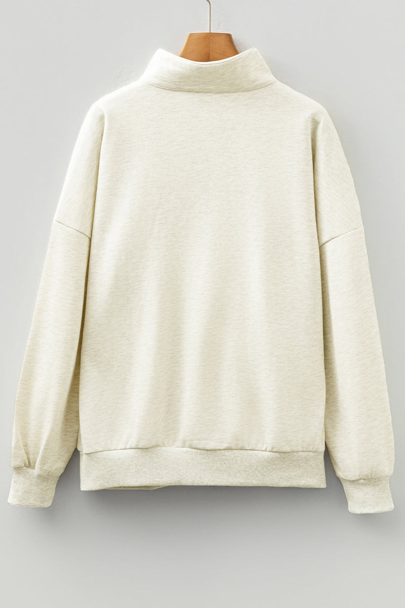 Felitina Patchwork Zip Collar Pullover
