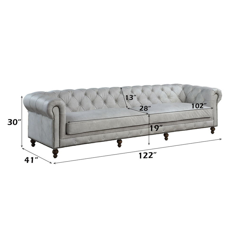 Ofer - Sofa - Vintage White Top Grain Leather