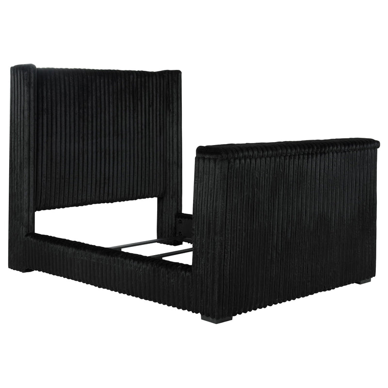 Centergrove Upholstered Queen Wingback TV Bed Black