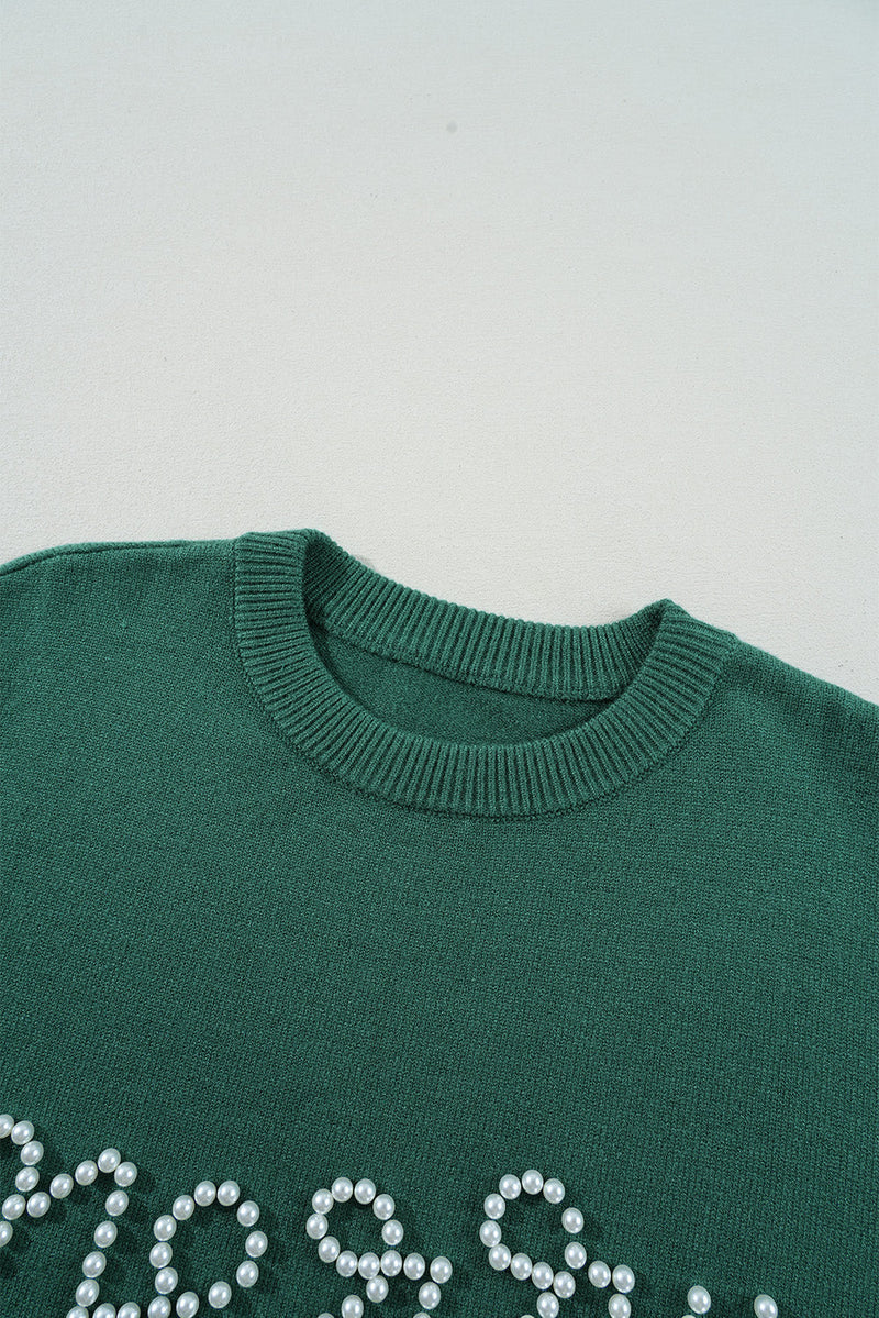 Aria Beaded Merry Casual Sweater