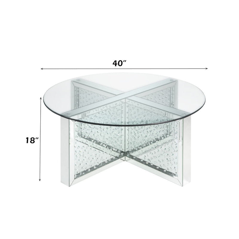 Nysa - Coffee Table - Mirrored & Faux Crystals