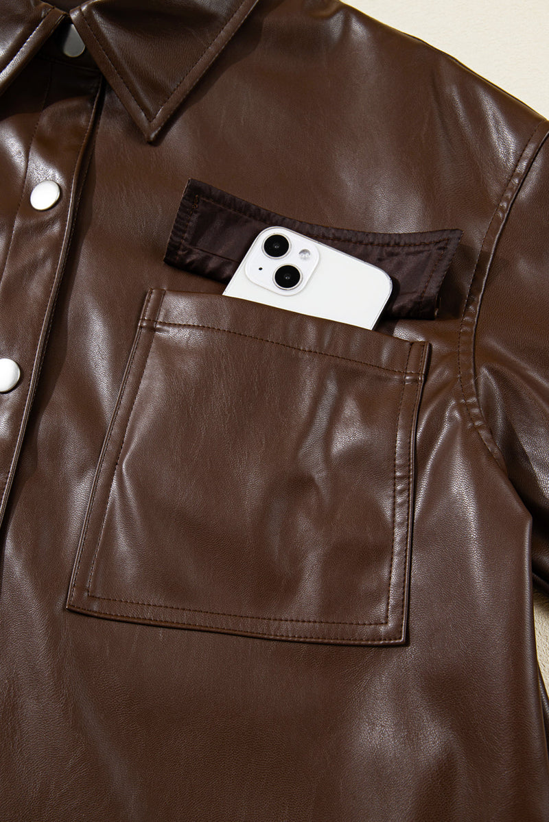 Mila Drawstring Hem Leather Jacket