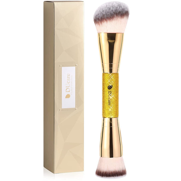 Makeup Brushes Duo End Foundation Powder Buffer and Contour Brush Synthetic Cosmetic Tools 2Pcs