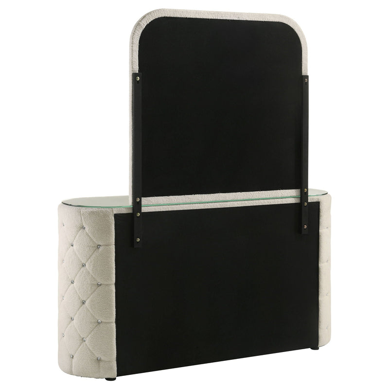 Sonya 6-drawer Upholstered Bedroom Dresser with Mirror Ivory