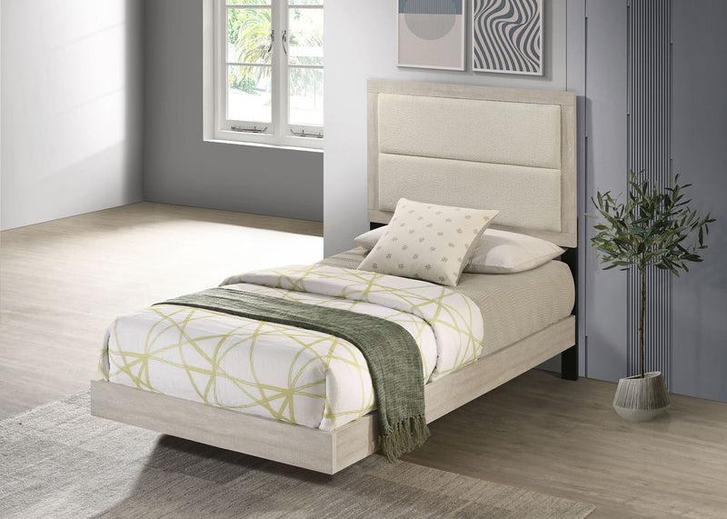 Trenton 54-inch Wood Twin Panel Bed Rustic Cream