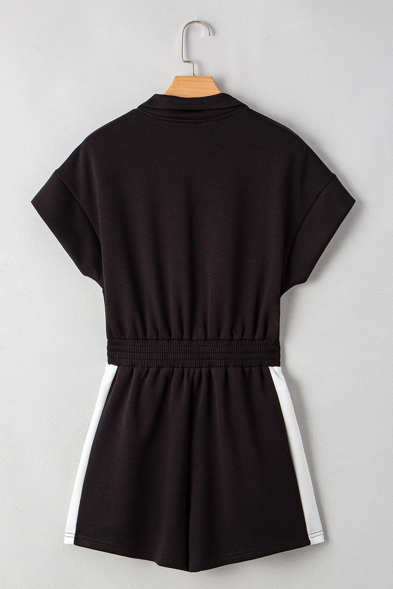 Olivia Patchwork Zip Front Romper