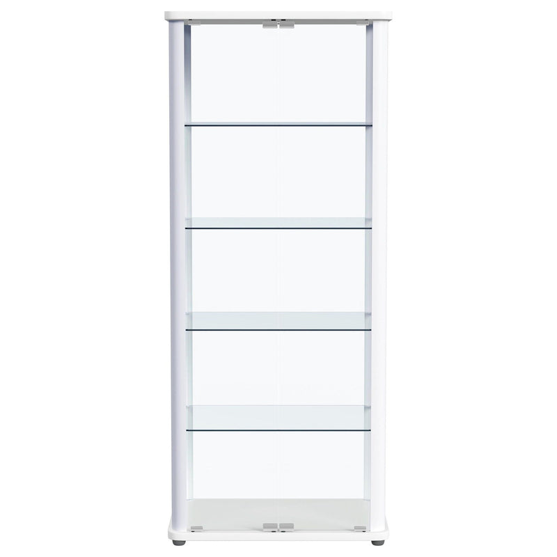 Aero 5-shelf Display Curio Cabinet with LED Lighting White