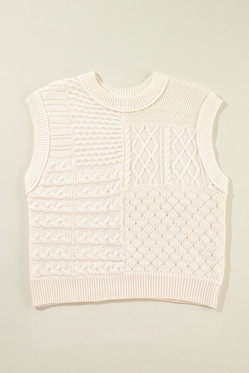 Madelyn Cable Knit Dolman Armholes Sweater Tank