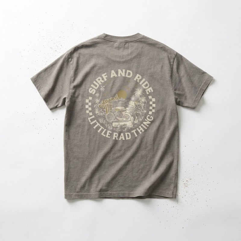 SURF N RIDE TEE - FADED GRAY
