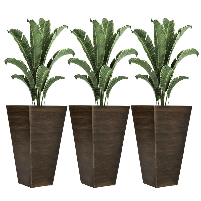 Outsunny 28" Tall Outdoor Planters, Set of 3 Large Taper Planters