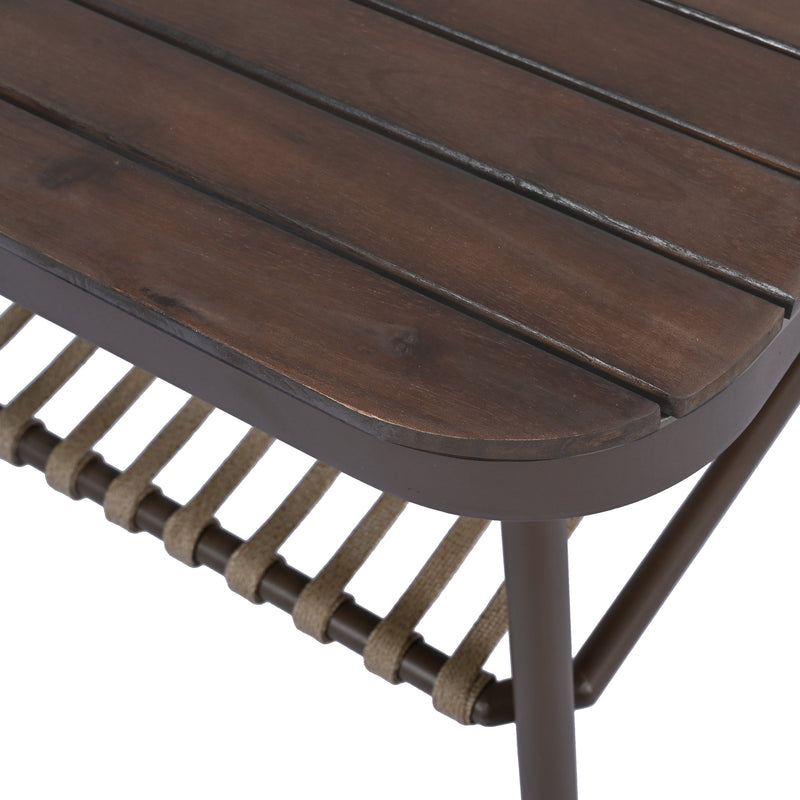 4-Piece Outdoor Patio Furniture Set with Metal Frame and Woven Rope