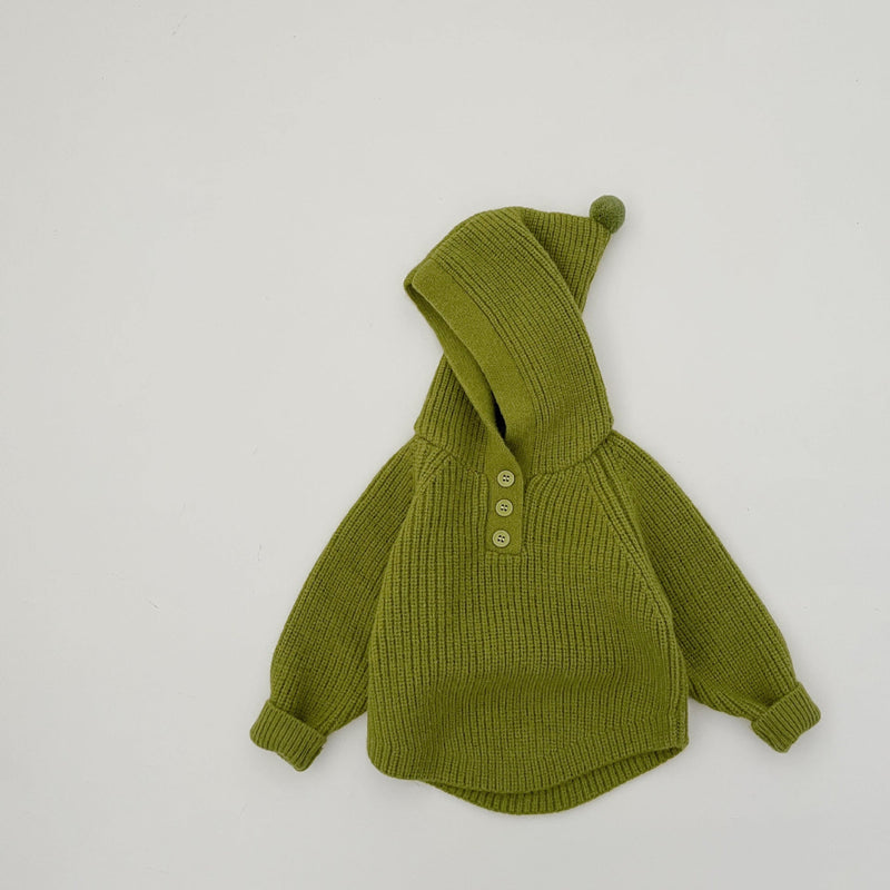 Thickened Hooded Knitted Pullover For Spring And Autumn