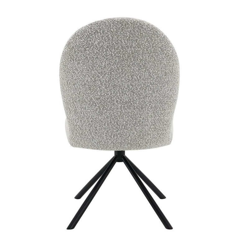 Lawton - Side Chair With Swivel (Set of 2) - Gray Boucle & Black