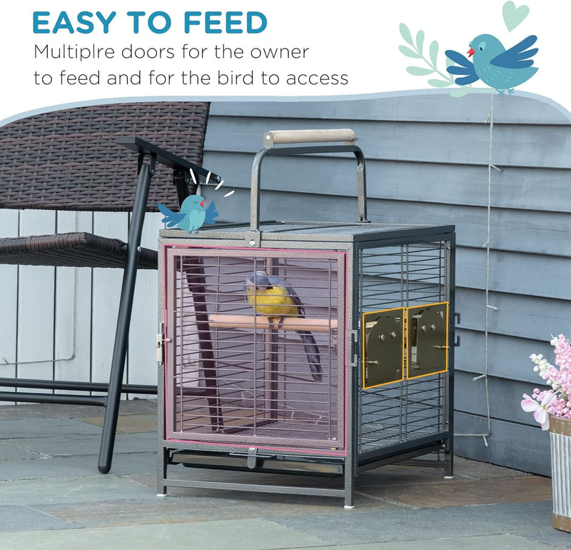 18" Heavy Duty Iron Travel Bird Cage Carrier