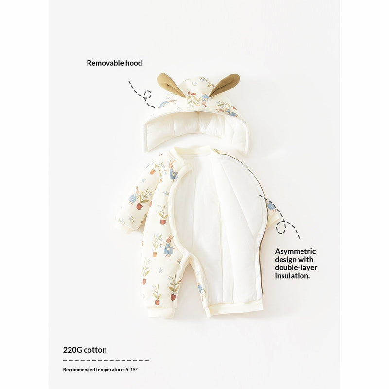 Thickened New Years Day Onesie With A Hood For Outdoor Wear