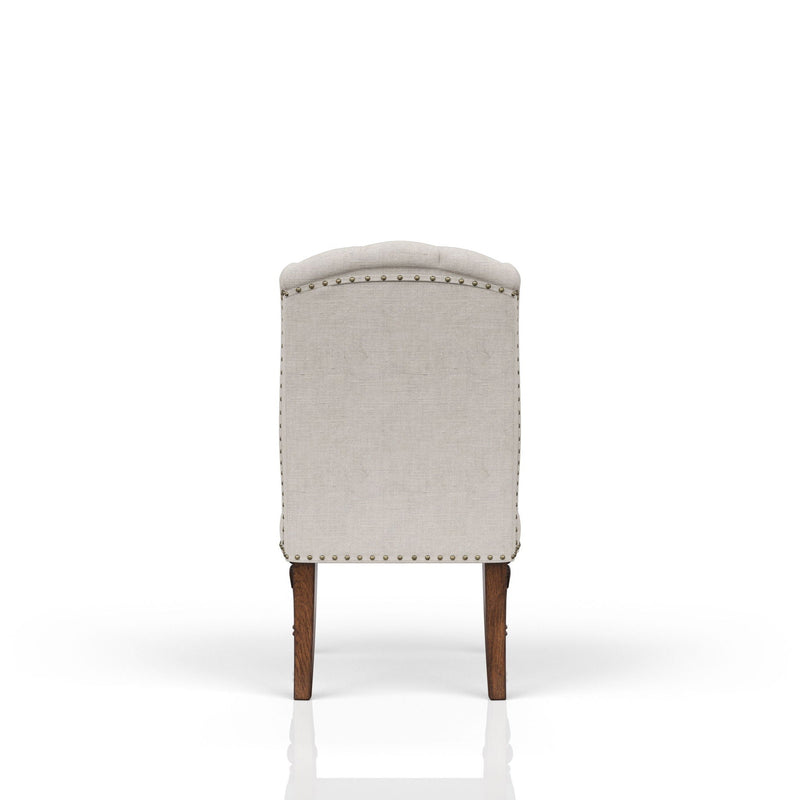 Upholstered Wing Host Chair - Light Gray
