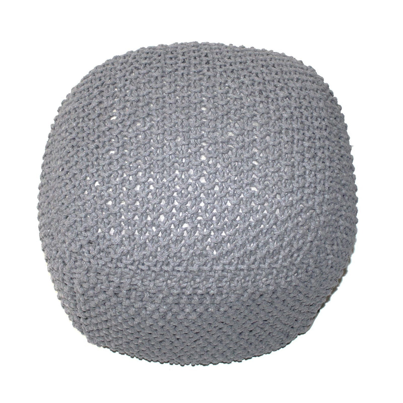 Semi Rounded Pouf, Cable Knitted, Perfect Seating