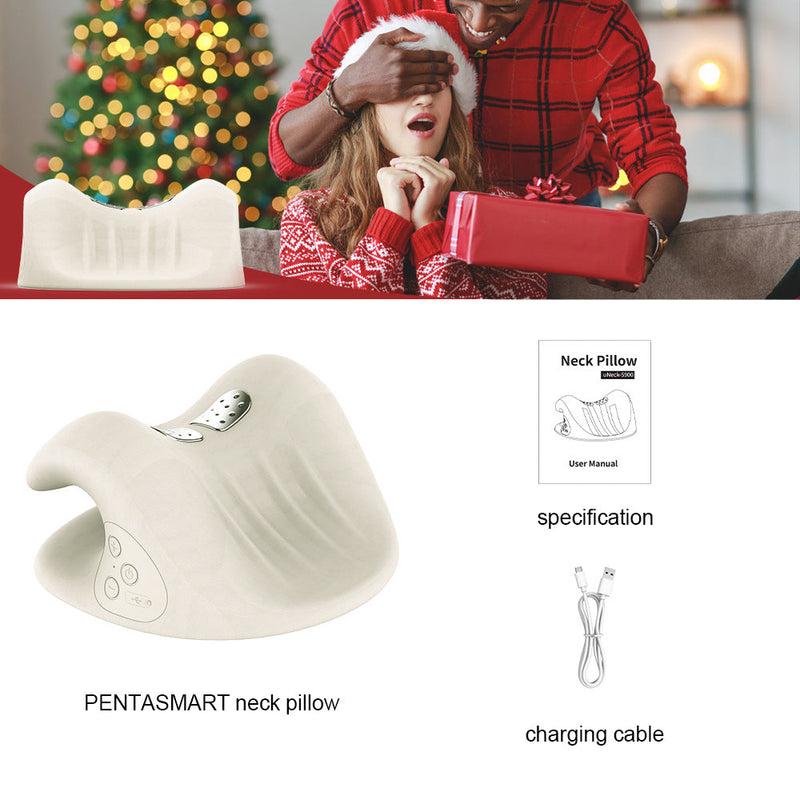 Rechargeable Neck Massage Pillow – Hot Compress, Cervical Traction & Pulse Therapy