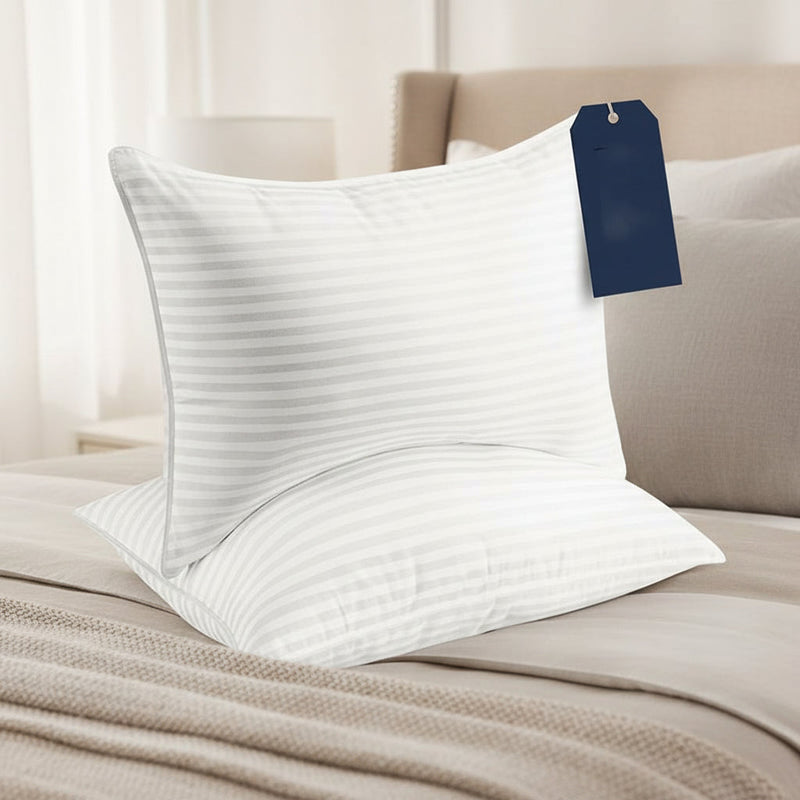 Satin Stripe Pillow – Premium Cotton Fiber Filling for Luxurious Sleep