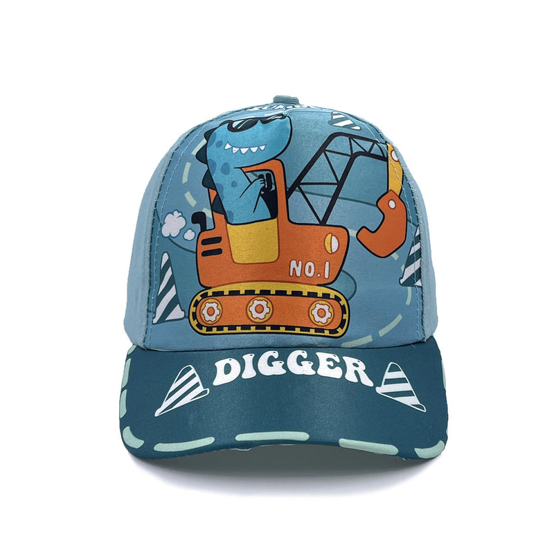 Cartoon Children's Baseball Cap For Engineering Vehicle Excavator