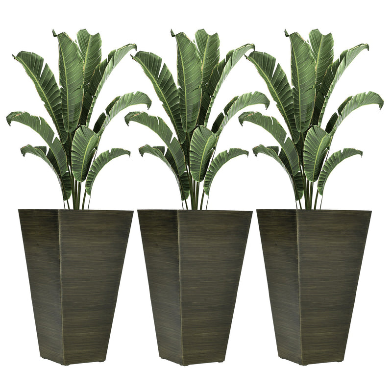 Outsunny 28" Tall Outdoor Planters, Set of 3