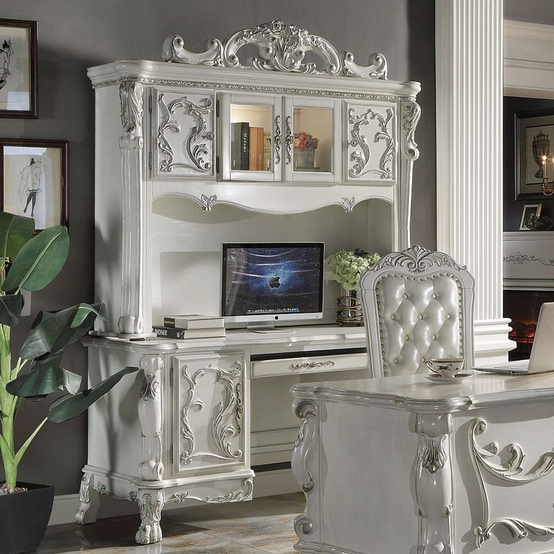 Dresden - Computer Desk & Hutch - Bone White
