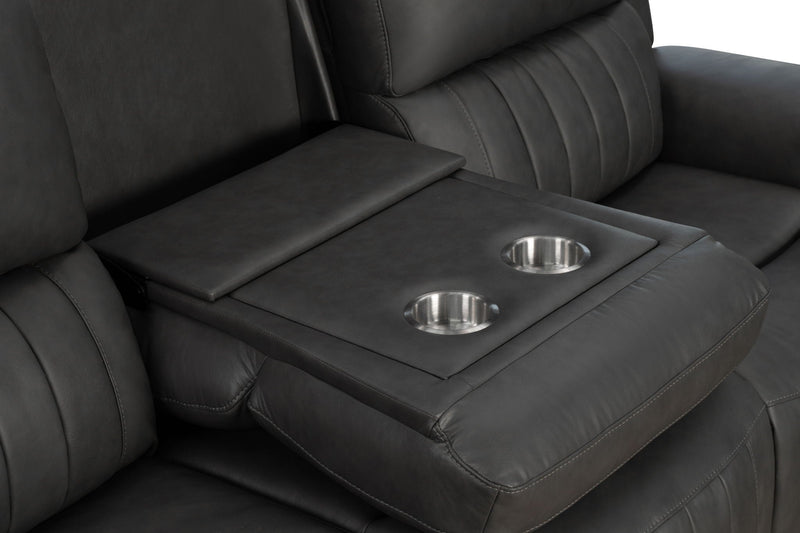 Pierce - Power Sofa With Power Recline, Power Headrest (Drop Down Table With Two Cup Holders)-Zero Gravity, Lumbar
