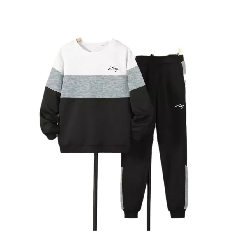 Design Sense Multicolor Hoodie Pants Two-piece Set