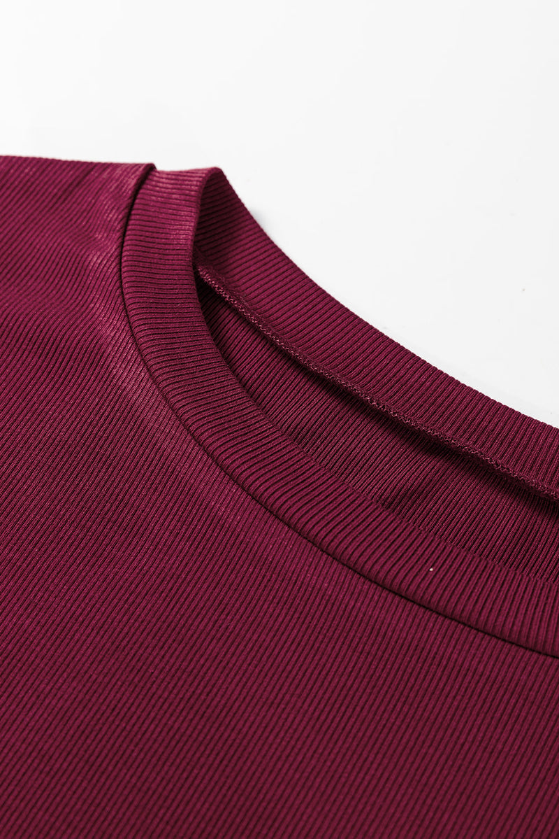 Bellamy Ribbed Body Patchwork Long Sleeve Top