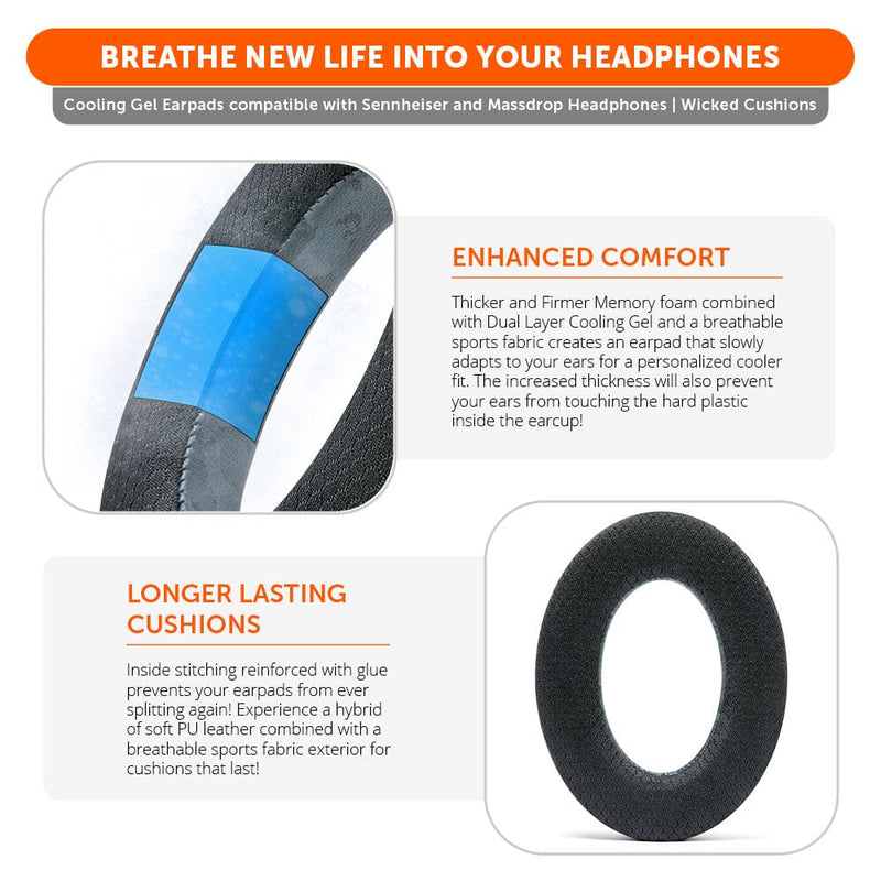 Earpads for Sennheiser PC38X & More - WC FreeZe Cooling Gel