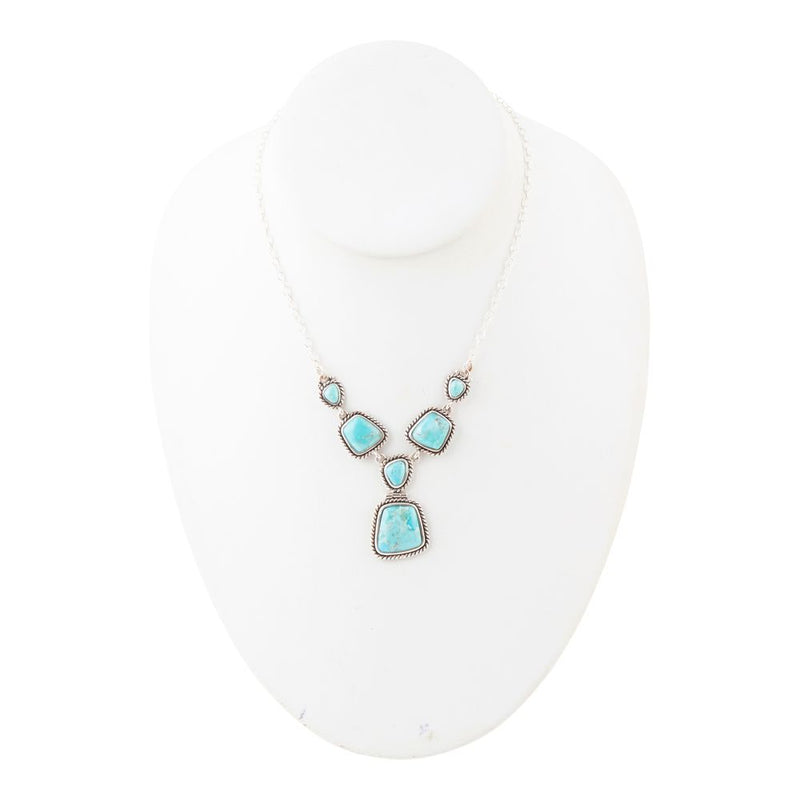 Earth and Sky Blue Turquoise Sterling Silver Necklace