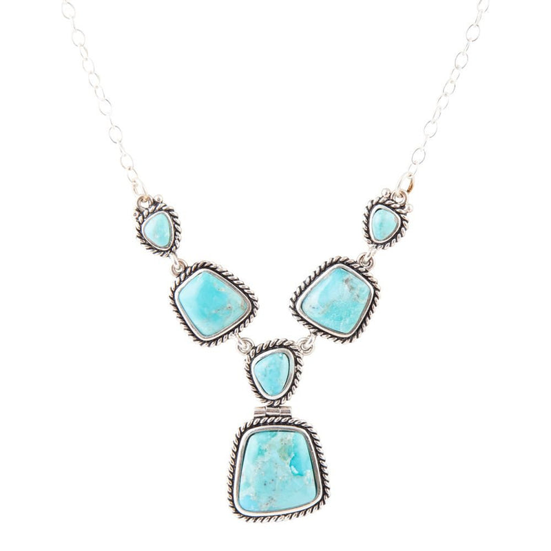 Earth and Sky Blue Turquoise Sterling Silver Necklace