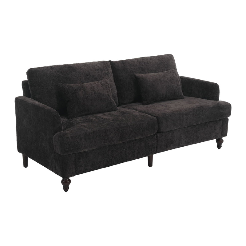 Mid Century Modern Fabric Loveseat Sofa, 2 Seat Upholstered Couch