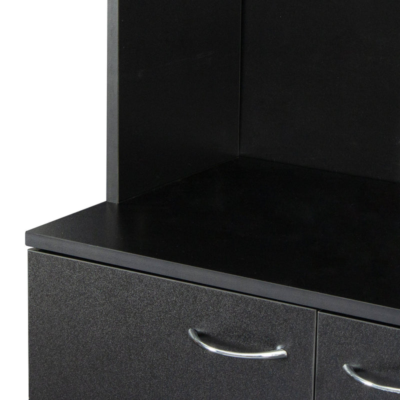 70.87' Tall Wardrobe& Kitchen Cabinet, with 6-Doors, 1-Open Shelves and 1-Drawer for bedroom,Black