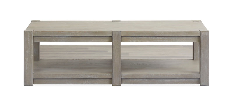 Burgess - Rectangular Shelf Cocktail Table With Casters - Calico Gray