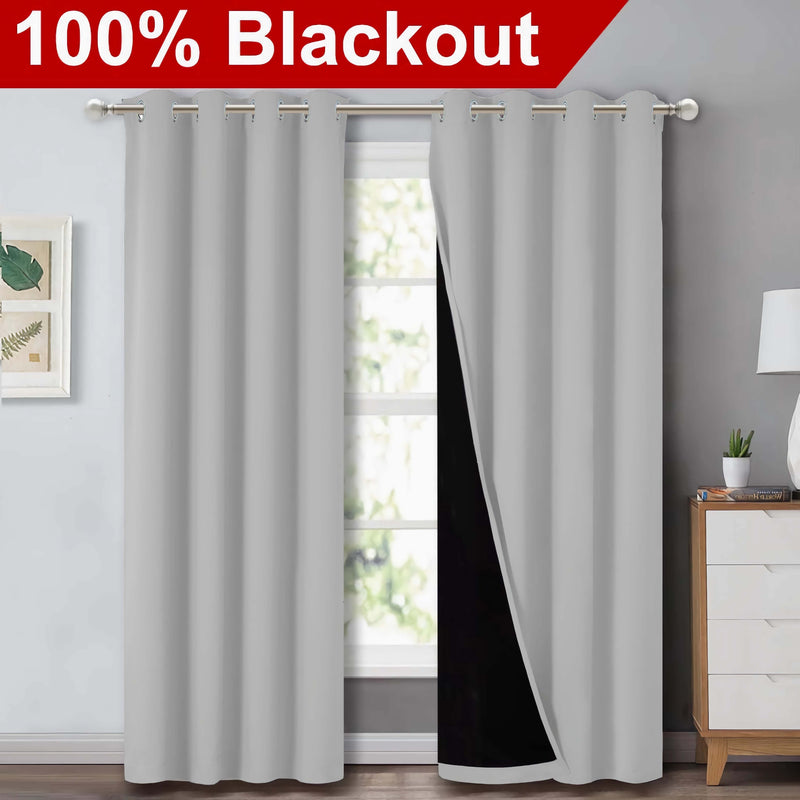 1pc Classic Blackout Curtains with Grommet Thermal Insulated Living Room Bedroom Kitchen Bathroom