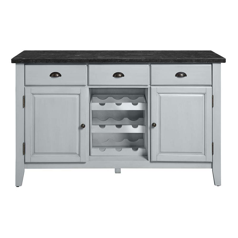 Lanton - Server - Natural Marble & Antique White