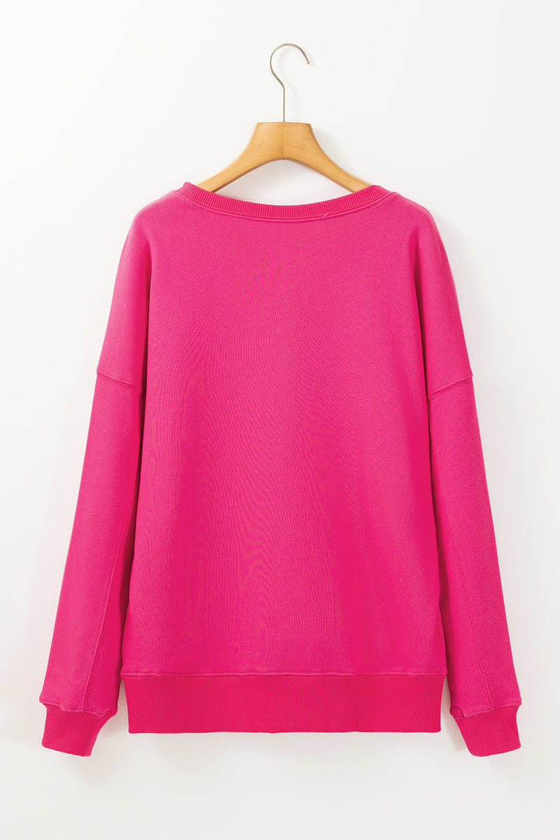 Ainsley Crisscross Stitching Loose Sweatshirt