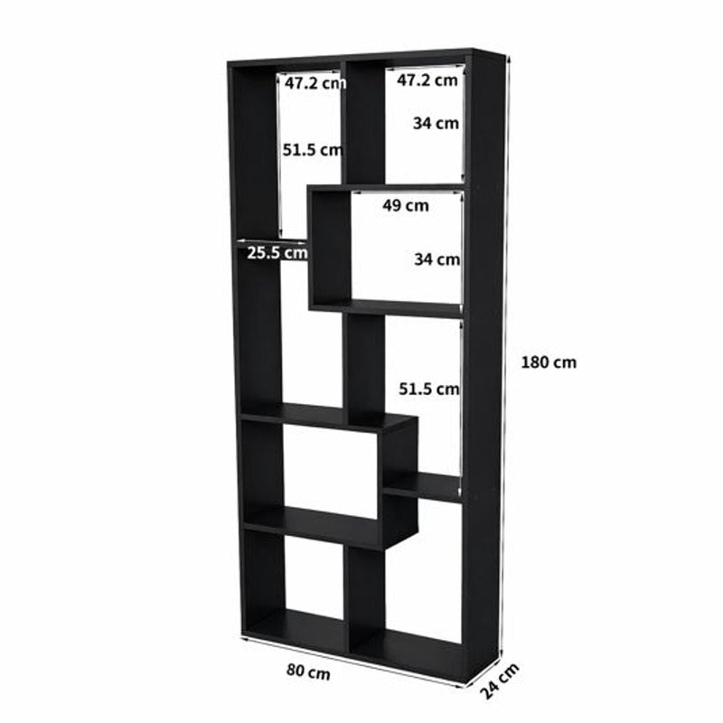 Asymmetrical Display Shelf & Bookcase, 5 Tier