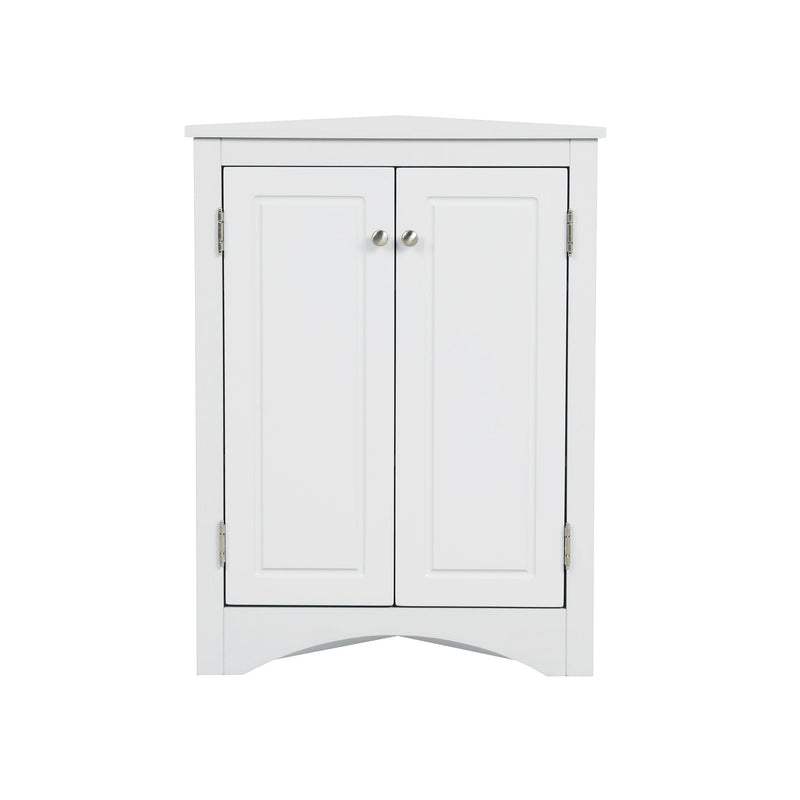 Triangle Bathroom Storage Cabinet With Adjustable Shelves, Freestanding Floor Cabinet For Home Kitchen
