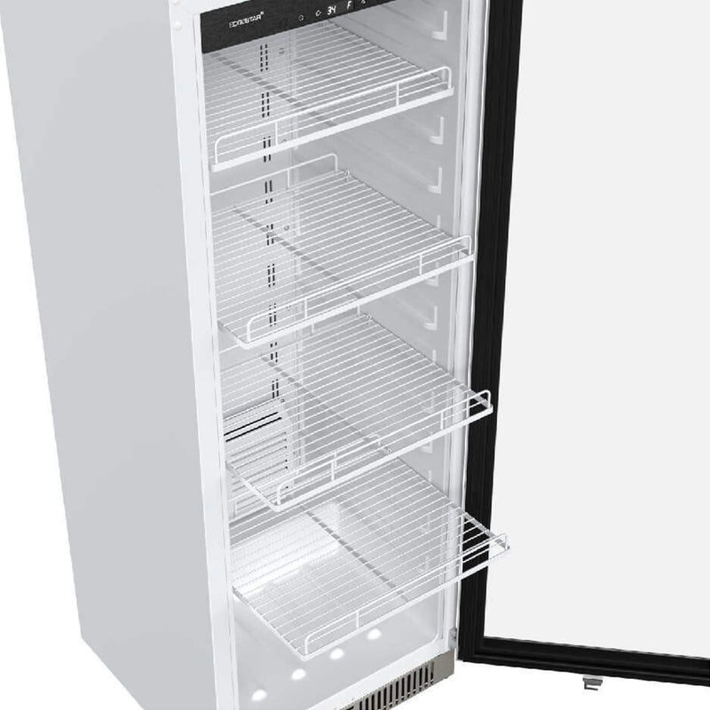 Edgestar 10.1 Cubic Feet Commercial Beverage Merchandiser With Temperature Alarm and Reversible Door, 22" [VBM101SS] (SAK45983)