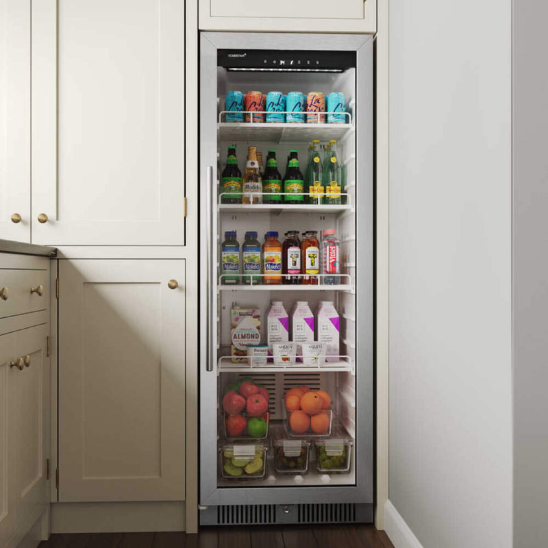 Edgestar 10.1 Cubic Feet Commercial Beverage Merchandiser With Temperature Alarm and Reversible Door, 22" [VBM101SS] (SAK45983)