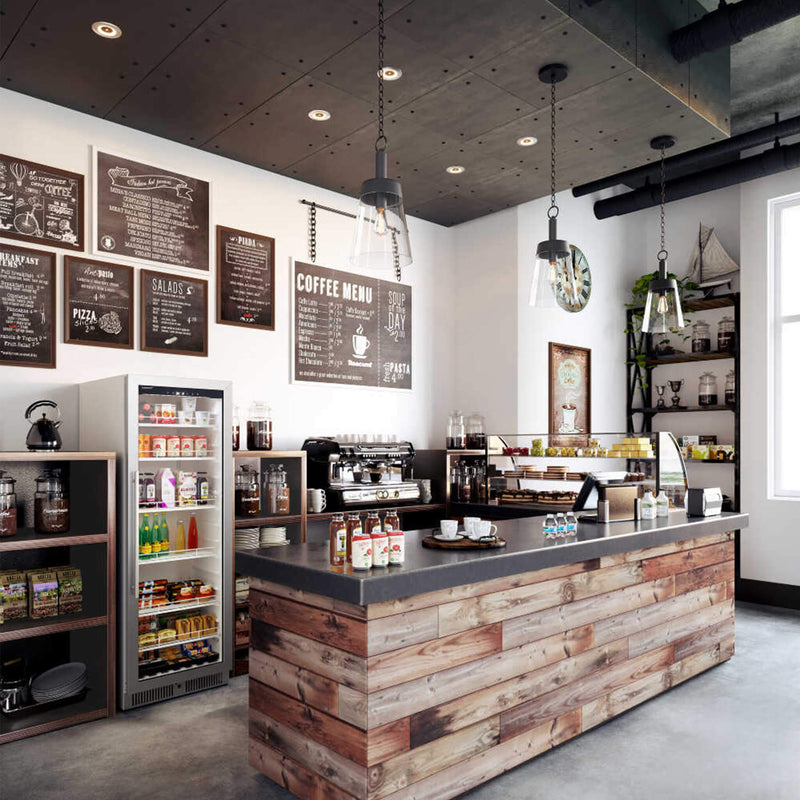 Edgestar 13.7 Cubic Feet Commercial Beverage Merchandiser With Temperature Alarm And Reversible Door, 24" [VBM131SS] (SAK62395)