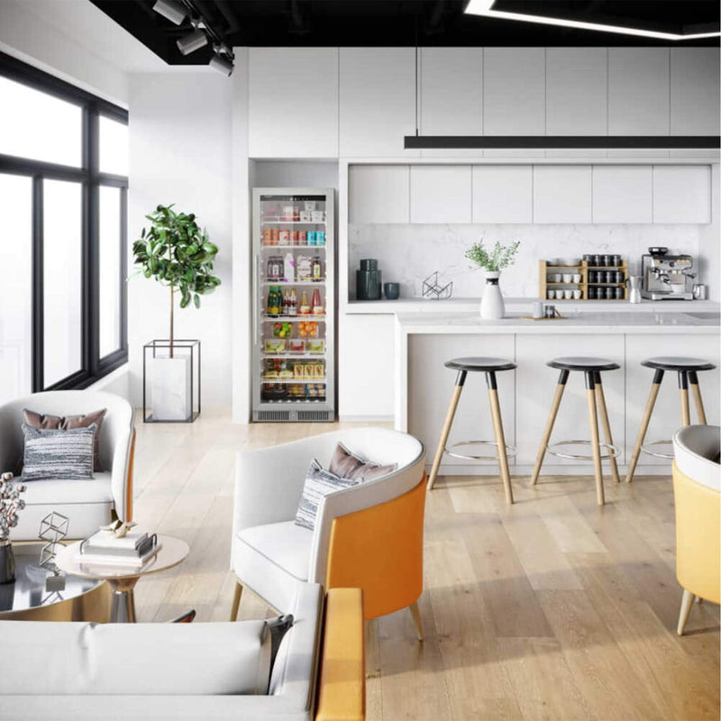 Edgestar 13.7 Cubic Feet Commercial Beverage Merchandiser With Temperature Alarm And Reversible Door, 24" [VBM131SS] (SAK62395)