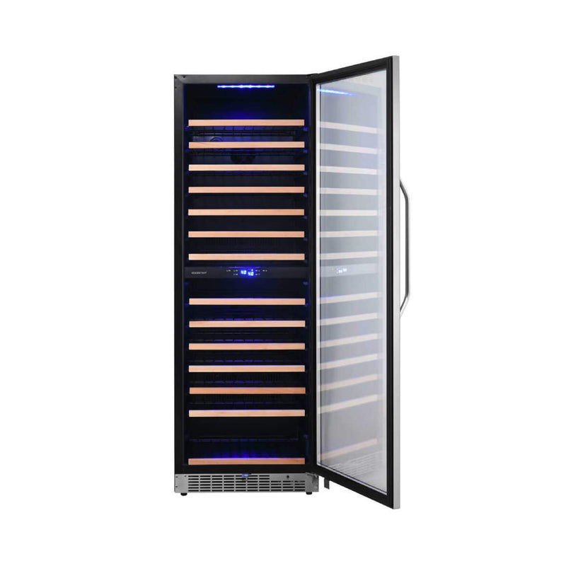 Edgestar 141 Bottle Capacity Freestanding Dual Zone Wine Cooler With Interior Lighting, 24" [CWR1552DZ] (SAK49245)