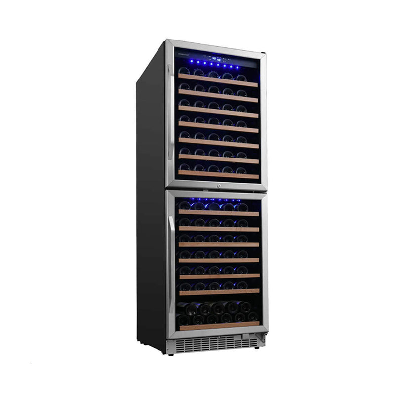 Edgestar 142 Bottle Built-In Dual Zone Double Door Wine Cooler With Door Lock, 24" [CWR1553DD] (SAK30742)
